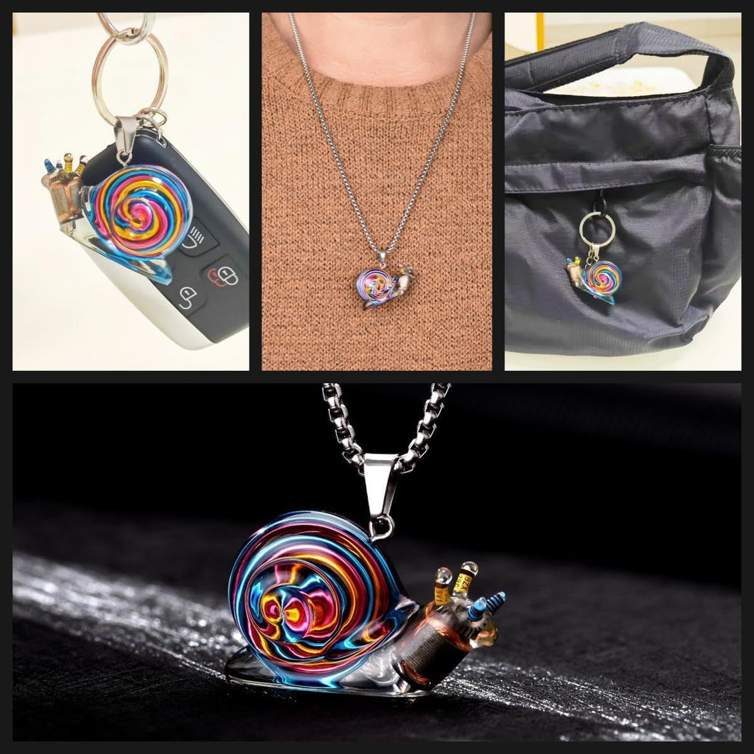 Unique Snail Pendant Necklace Multifunctional Steampunk Environmentally Friendly Design Jewelry Gift for Nature Lovers,Men,Women & Teens
