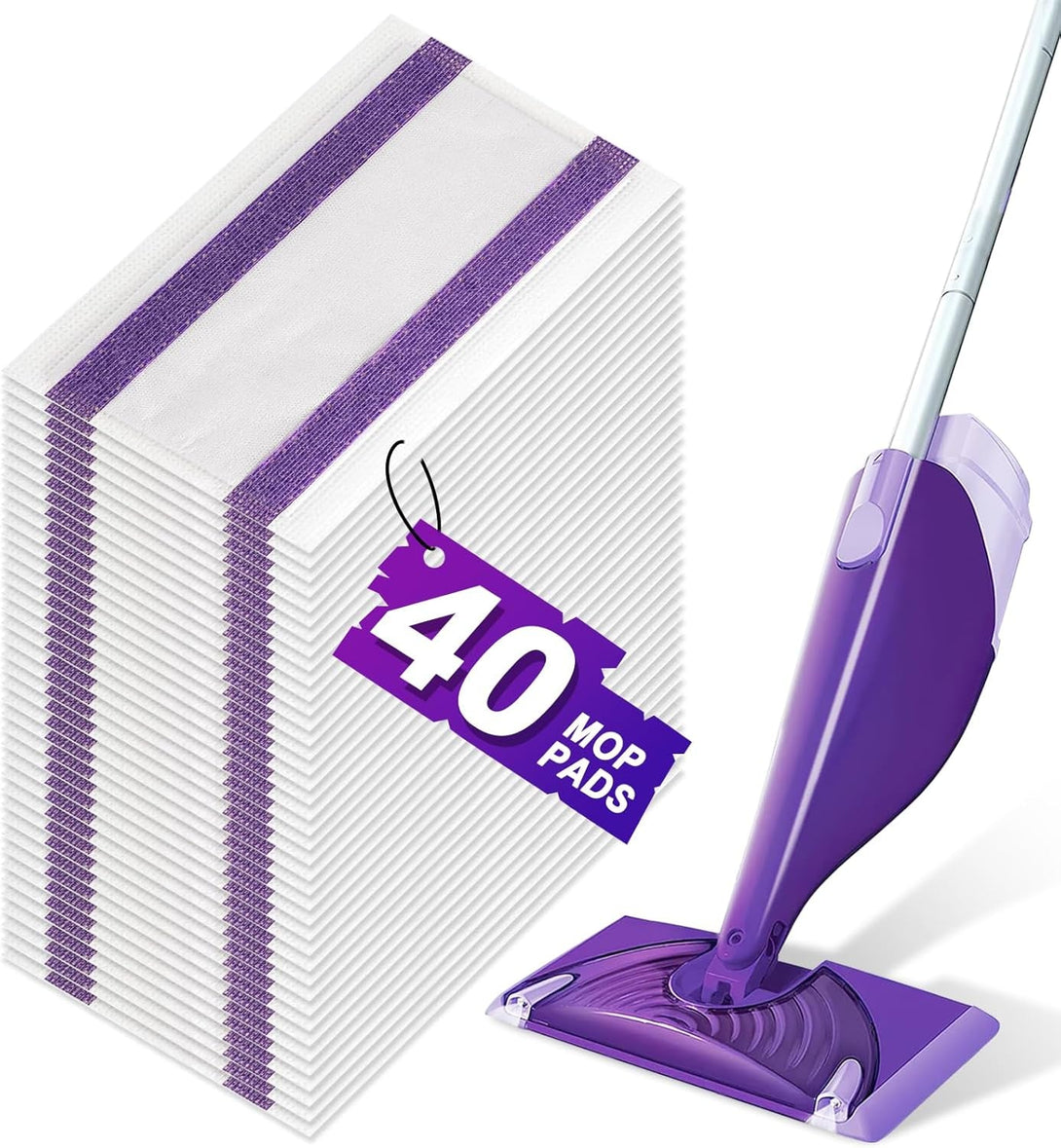 40Pack Mopping Pad Refill for Swiffer Wetjet Mop Compatible with Swiffer Wet Pads Refill Replacement for Swiffer Wet Jet Pads Disposable Multi Surface Floor Mop Pads, Thickness & Absorbent