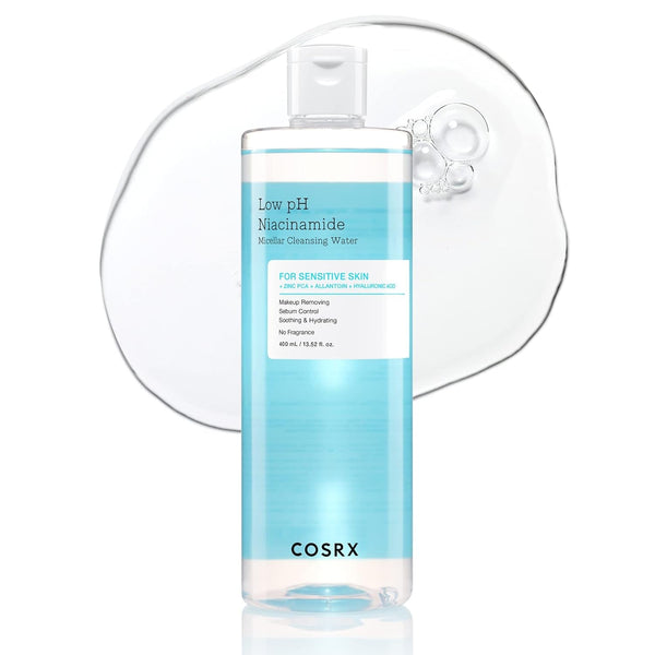 COSRX Low Ph Niacinamide Micellar Cleansing Water Daily Mild Facial Cleansing Wash for Sensitive Skin, Sebum Control, Korean Skin Care (13.52Fl.Oz/400Ml)