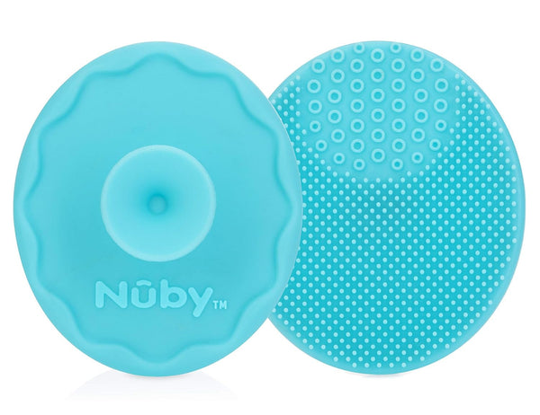 Nuby Scrubbies Silicone Bath Brush - Baby Essentials - Baby Bath Accessories - (2-Pack) Blue