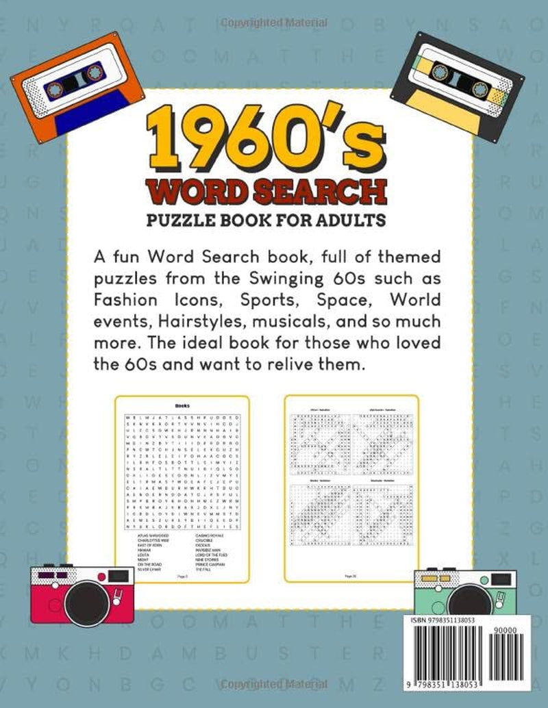 1960S Word Search Puzzle Book for Adults