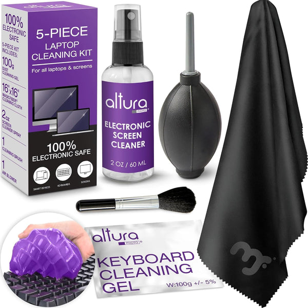 Laptop Computer Keyboard Cleaner - Screen Cleaning Kit All-In-One with Gel & Spray Solution for Macbook and Other Computers