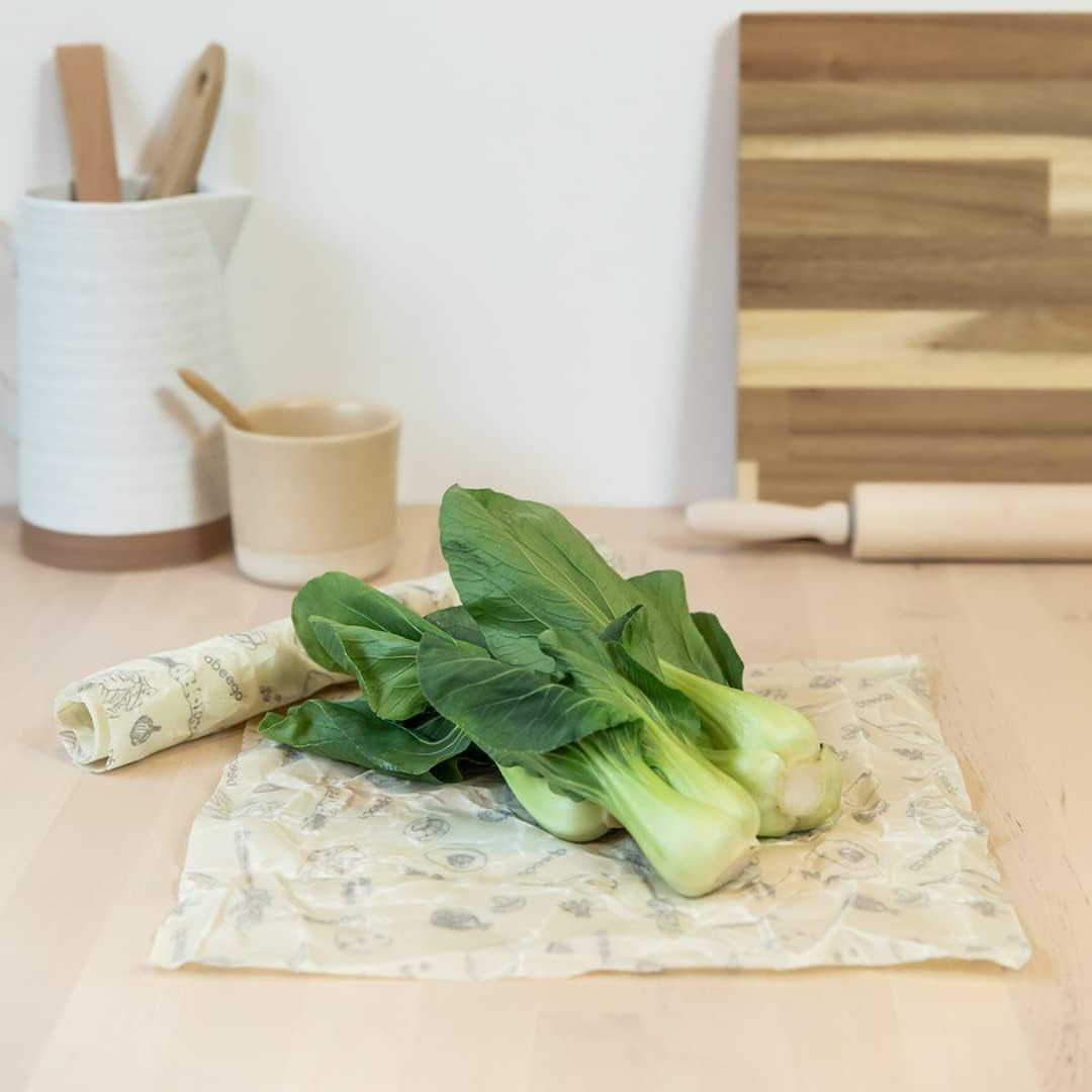 The Original Beeswax Food Storage Wrap - Set of Two 13" Natural Square Sheets