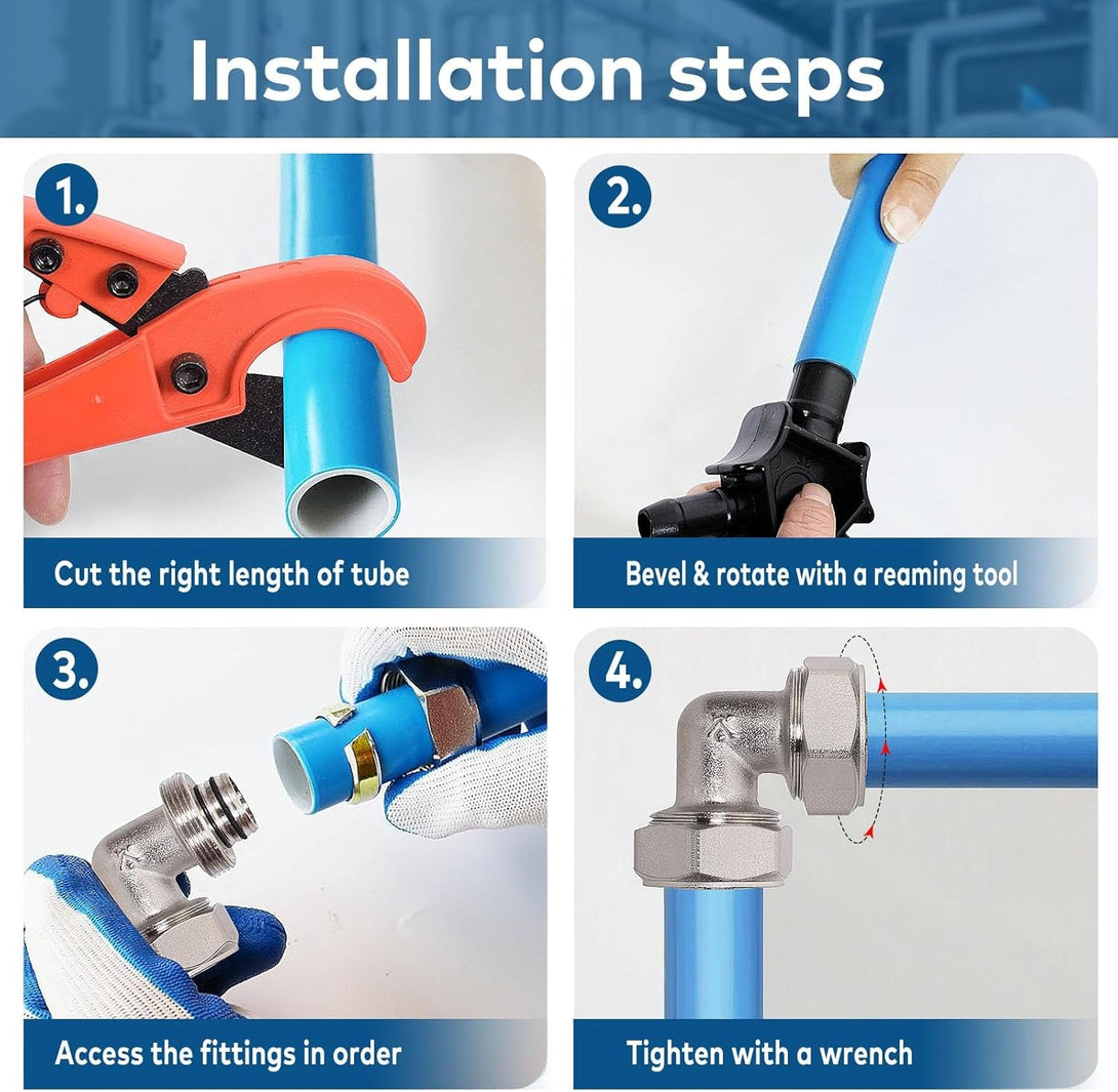 Air Hose Fittings Feanron Rapid Air System，2 Pack 200PSI,3/4 Nickel-Plated Brass Air Piping Fittings ，3/4 Airline Tubing Fittings for Shop Garage Compressed Air Line System Kit