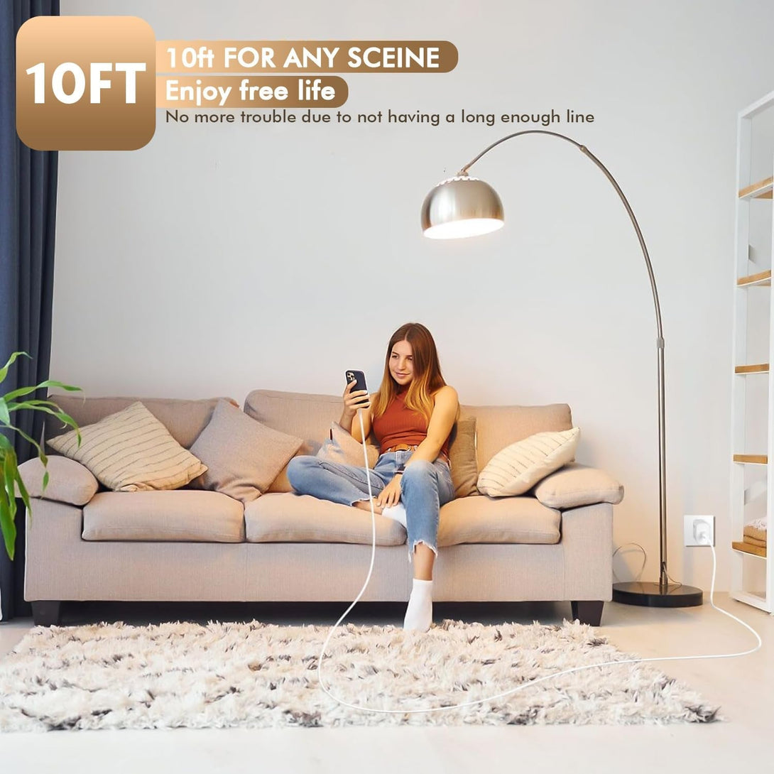 [Apple Mfi Certified]10Ft Fast Iphone Charger,Extra Long Apple Charger Fast Charging 2Pack 20W USB C Charger Block Plug + 10Foot Lightning Cable Cord for Iphone 14/Pro/Pro Max/Plus/13/12/11/Xs/Xr/X/Se