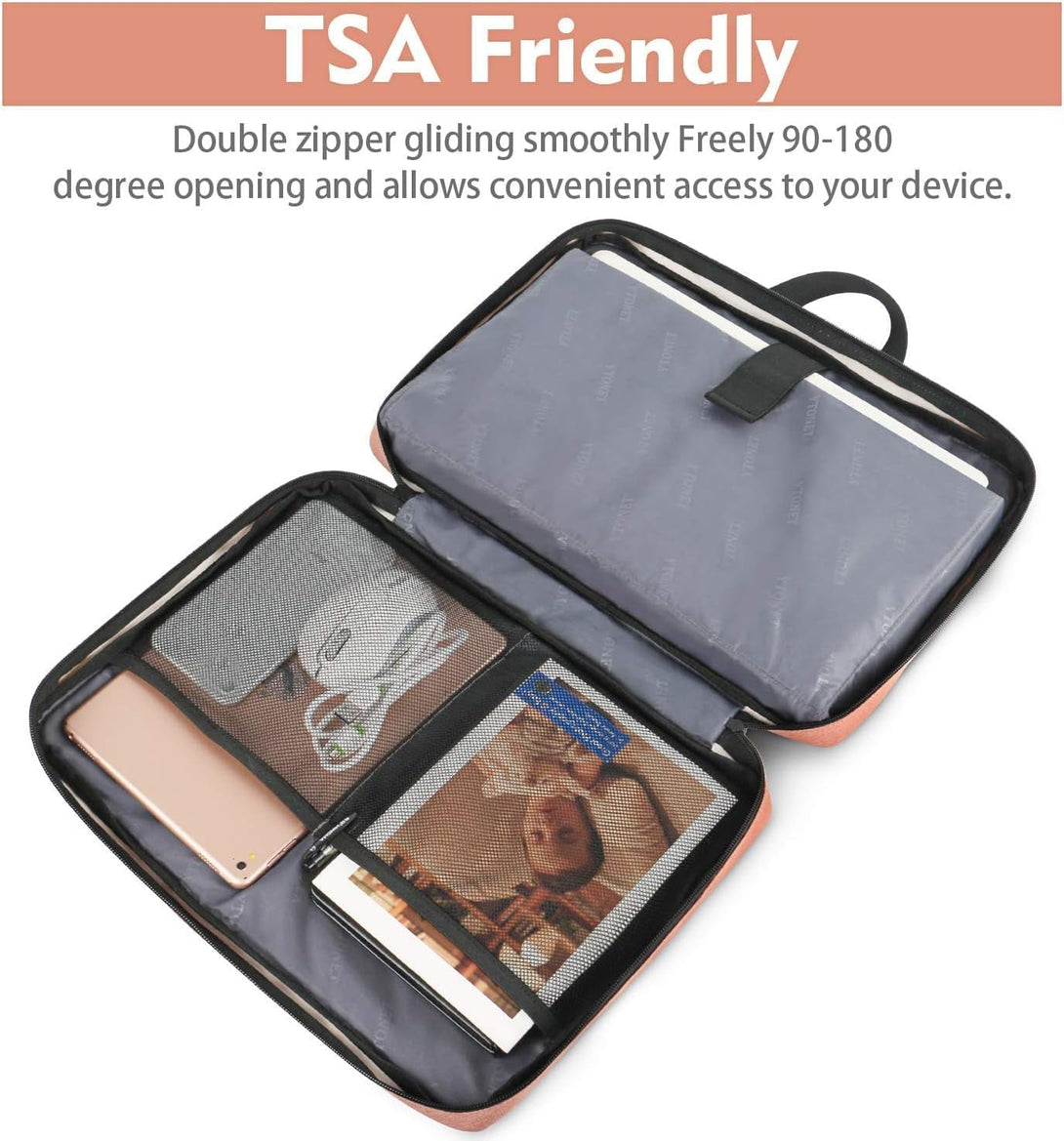 Ytonet 13 13.3 Inch Laptop Sleeve, TSA Slim Laptop Case with Handle, Water Resistant Computer Carrying Case, Compatible with Lenovo Macbook HP Dell Asus Notebooks, Gift for Men Women, Coral Pink