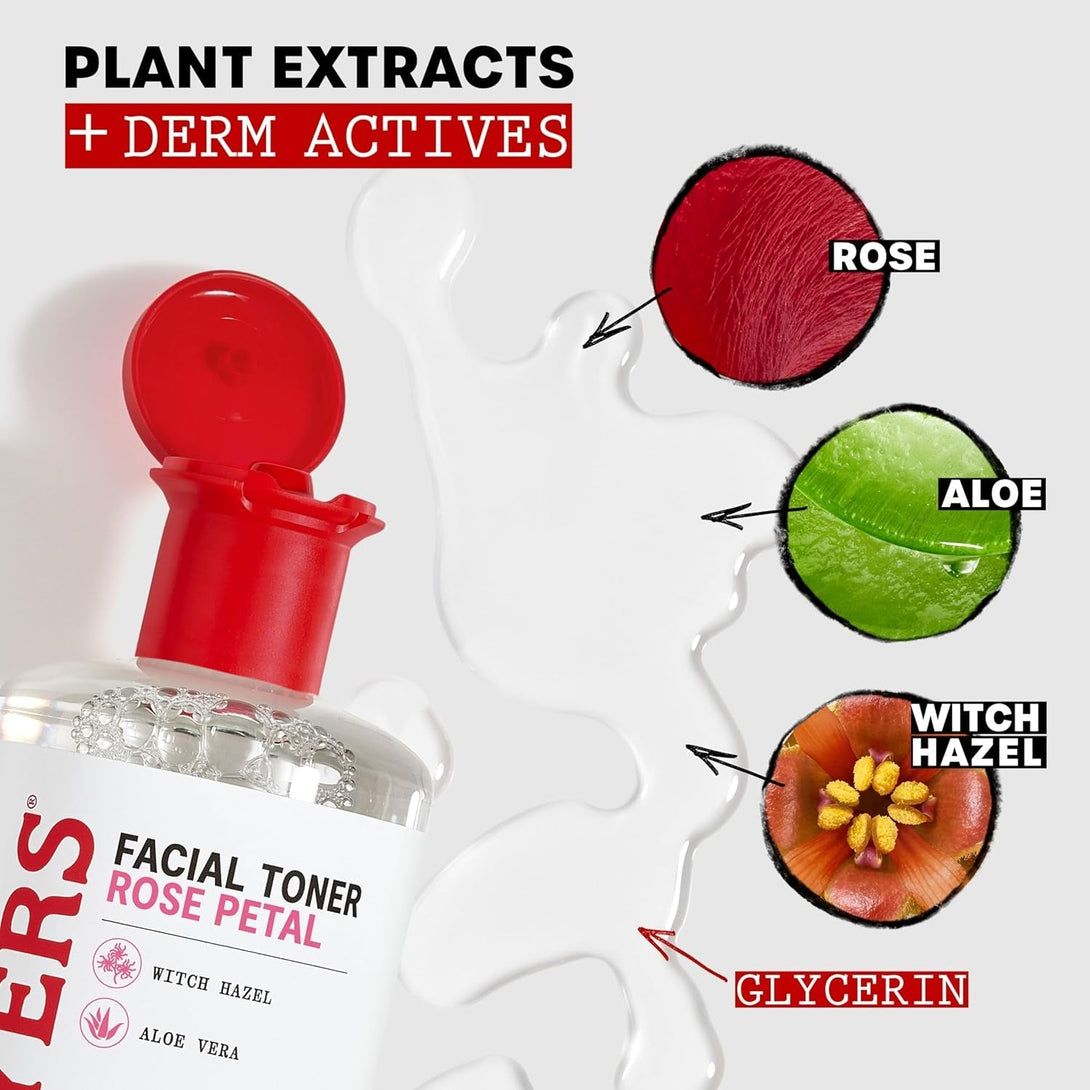 THAYERS Alcohol-Free Rose Petal Witch Hazel Facial Toner for Glowing Skin, Soothing, Hydrating, Refreshing Toner for Normal and Combination Skin, 3Oz