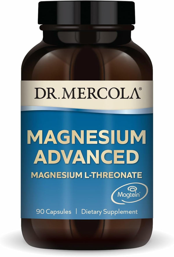 Dr. Mercola Magnesium Advanced - Supports Bone, Joint & Brain Health - Contributes to More Restful Sleep - Non-Gmo, Gluten-Free & Soy-Free - 90 Capsules (30 Servings)