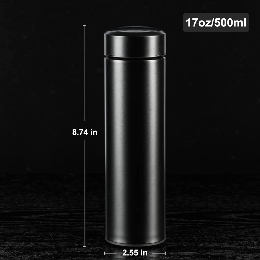 PARACITY Insulated Water Bottle, 17 Oz Stainless Steel Water Bottles, Double Wall Vacuum Hot Drinks Thermo, Metal Water Bottle Keeps Hot for 12 Hrs, Cold for 24 Hrs, for Coffee, Tea