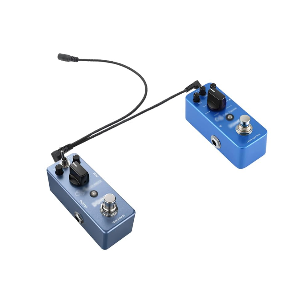 1 to 2 Way Daisy Chain Guitar Effect Pedal Power Supply Splitter Adapter Cable - Black (2PCS)