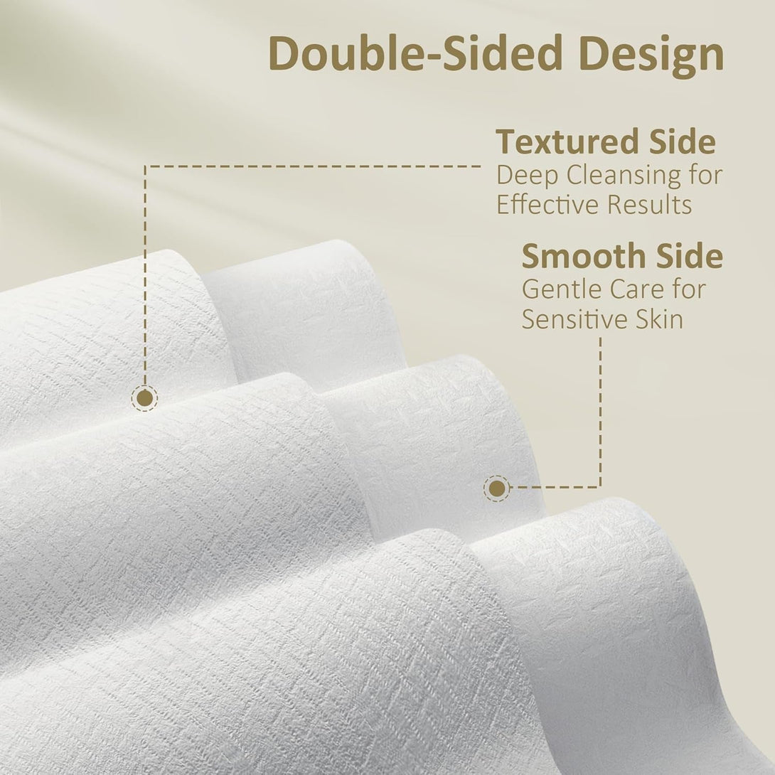 Ourmed Life Face Towels, Disposable Biodegradable Facial Towels for Sensitive Skin, Lint- Free Face Wipes for Washing Face, Skincare and Makeup Remover, Dry Wipes, 10"×12" Extra Large, 50 Count