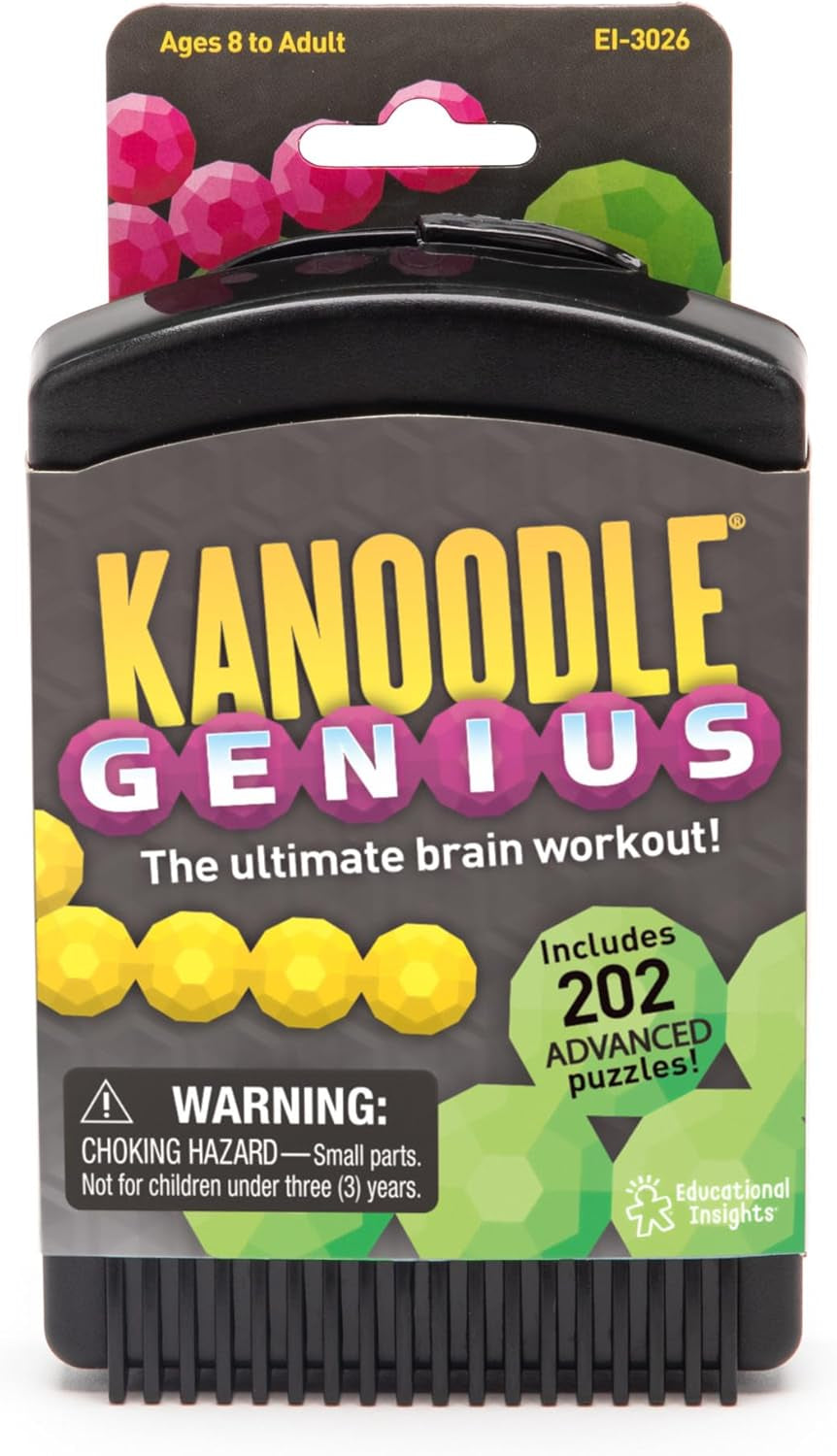 Educational Insights Kanoodle Genius 3-D Puzzle Brain Teaser Game for Adults, Teens & Kids, over 200 Challenges, Easter Basket Stuffers for Kids, Gift for Ages 8+