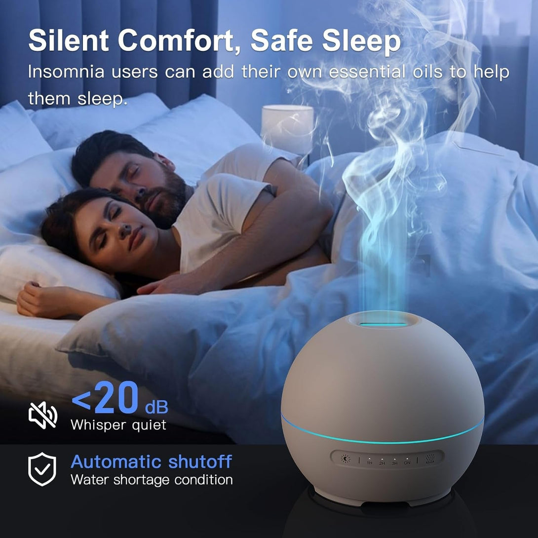 2 Pack Essential Oil Diffuser for Home - 200Ml Aromatherapy Diffuser Humidifier with 4 Timers & 7 Colors Night Lights, 20Db Quiet Working for 10 Hours