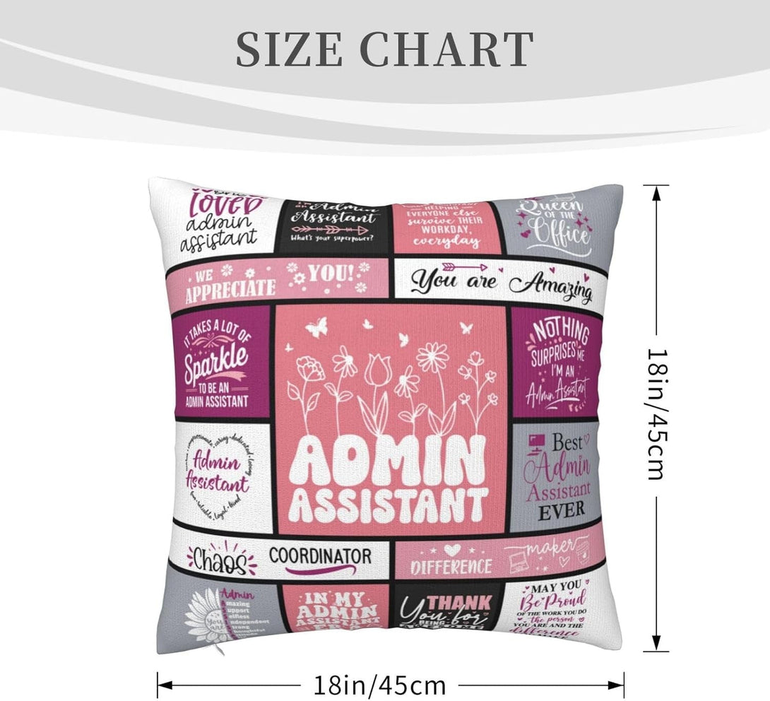 Administrative Assistant Gifts for Women, Administrative Professional Day Gifts, Best Administrative Assistant Gifts, Admin Professionals Day Gifts Throw Pillow Cover 18X18 Inches