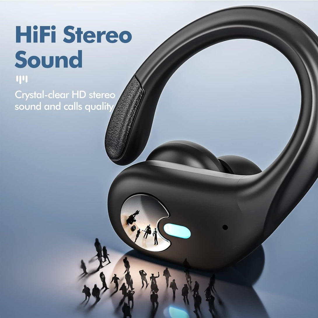 Wireless Earbuds, Bluetooth Headphones 5.3 Hifi Stereo Ear Buds, 80H Bluetooth Earbuds with Dual LED Display Charging Case, IPX7 Waterproof Earphones for Android Ios Black