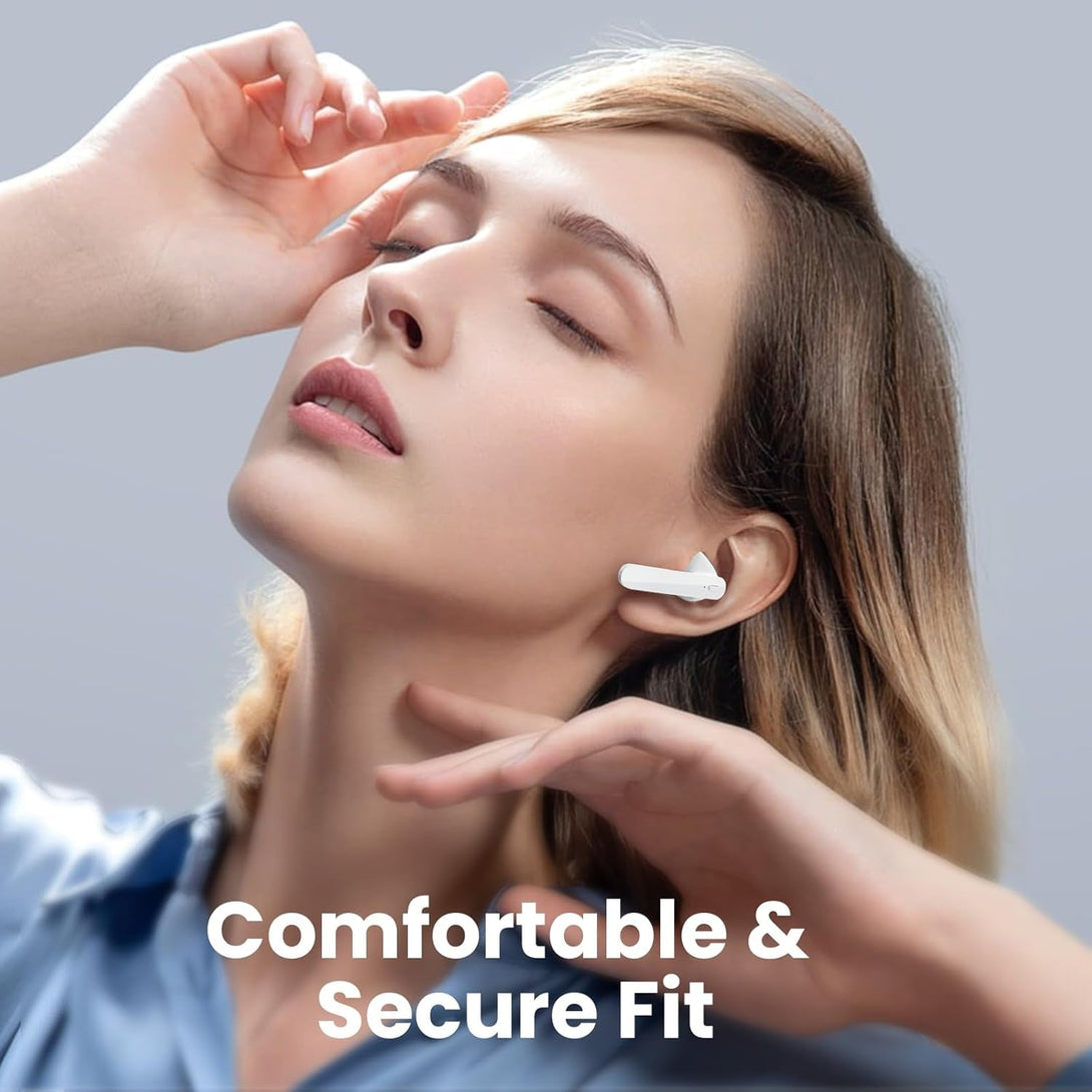 Ear Buds Bluetooth Headphones 50H Playtime Wireless Earbuds with Wireless Charging Case Dual LED Display Bluetooth Earbuds Deep Bass Stereo in Ear Headphones for Smartphone Laptop Sports Workout White