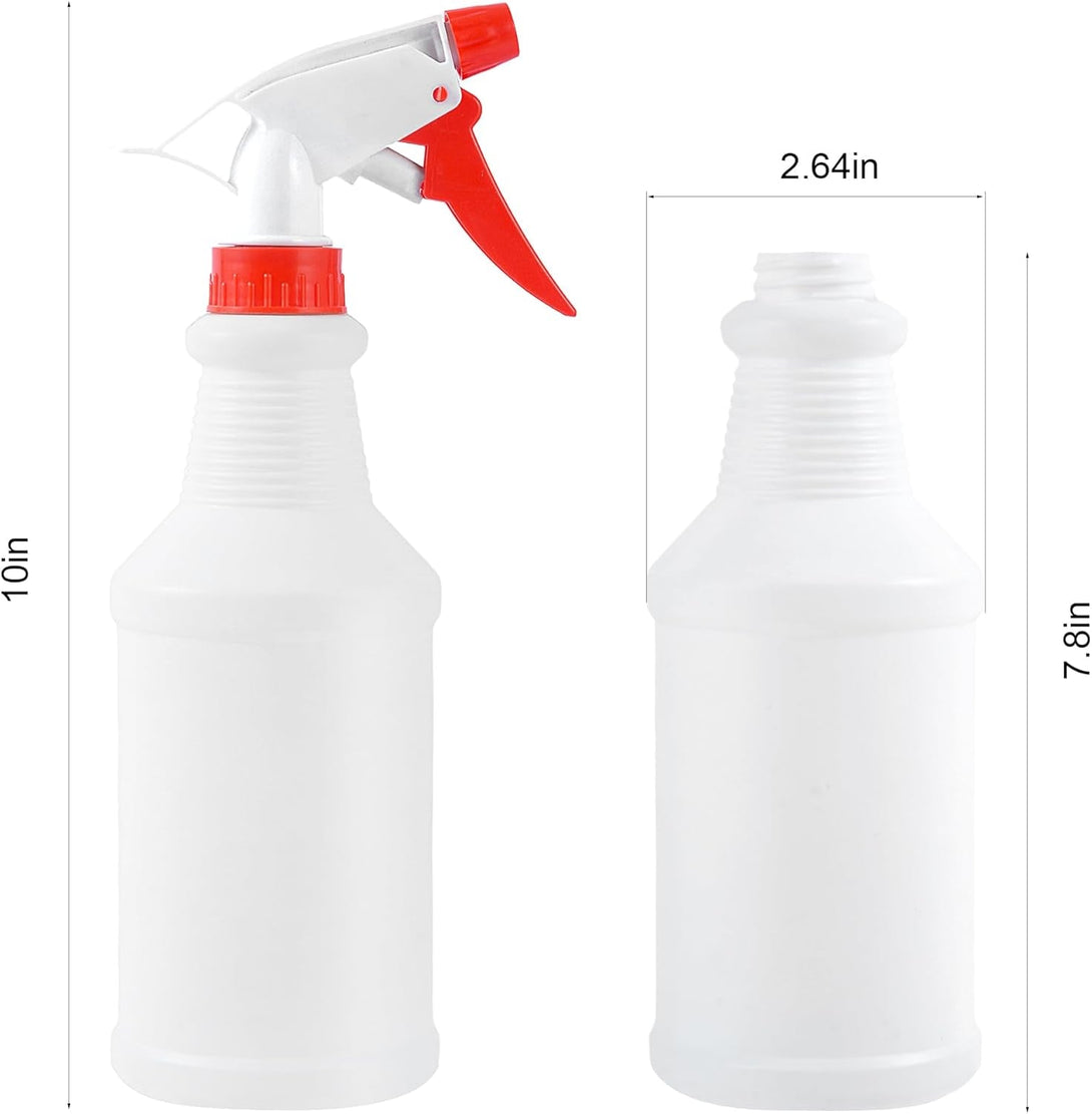 12 PCS 16 Oz Spray Bottle,Plastic Spray Bottles for Cleaning,Reusable Empty Refillable Solutions Bottle,Spray Bottle Bulk for Garden,Plants,Water,Kitchen and Commercial