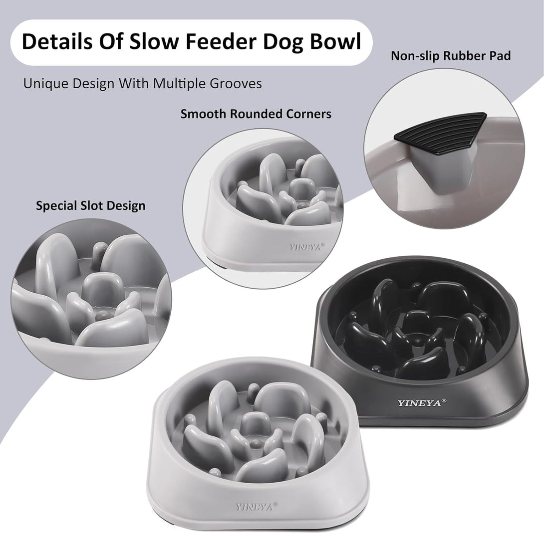 2PCS Slow Feeder Dog Bowls, Pet Supplies That Slow down Eating, Pet Food Bowls, Maze Dog Puzzle Feeder for Medium Breed
