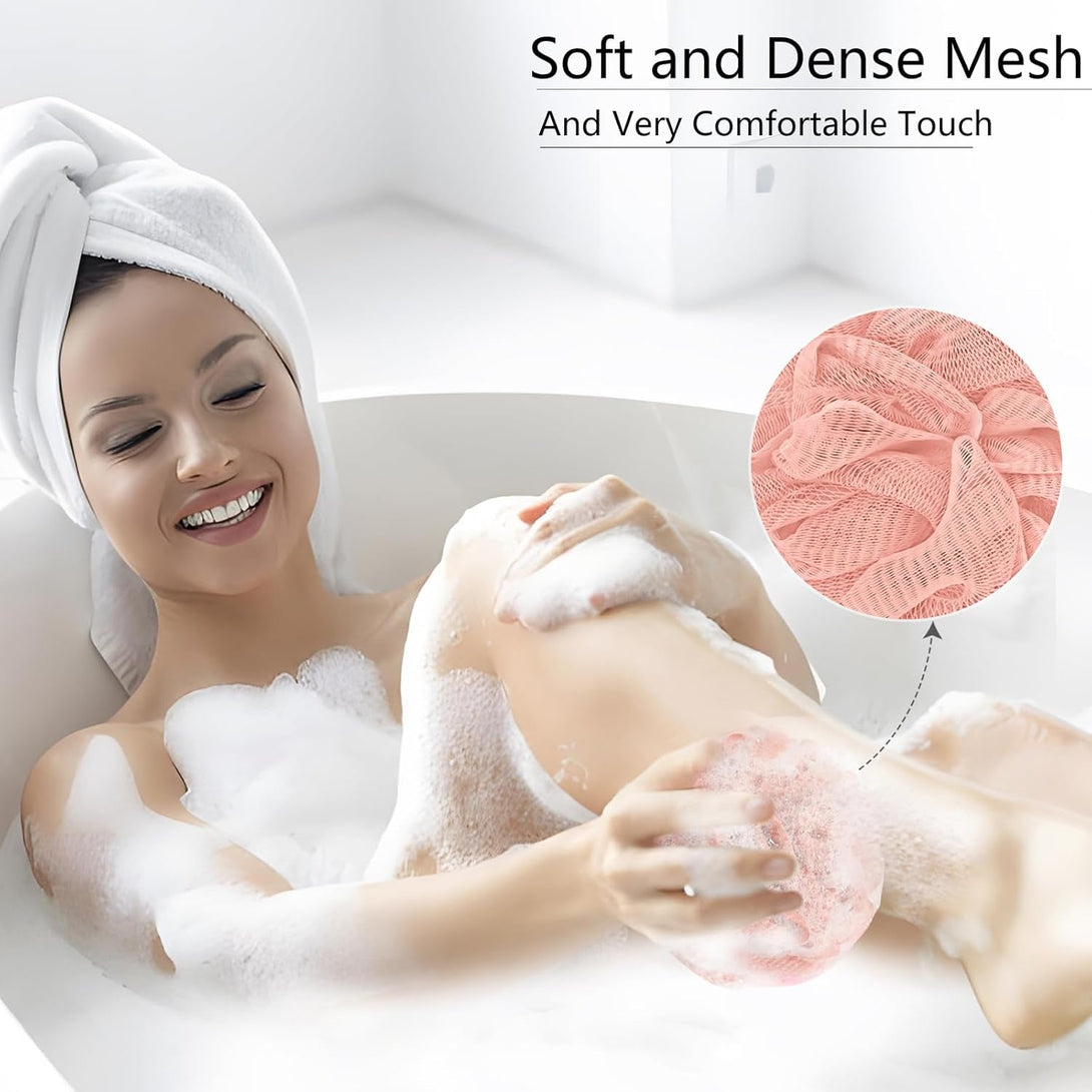 Yoget 4 Pack Shower Loofah Sponge, 60G Bath Sponge,Exfoliate, Cleanse, Soothe Skin