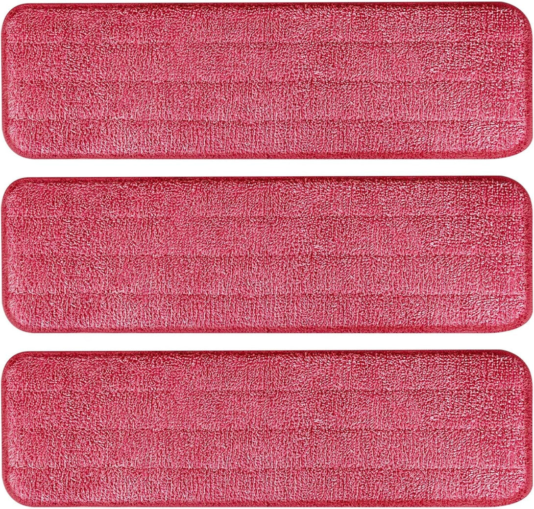 3 Pack Microfiber Cleaning Pads with All Bona Mop, Reusable Microfiber Mop Pads for 18 Inch Mop, Hardwood Floor Replacement Cleaning Mop Pads, Machine Washes