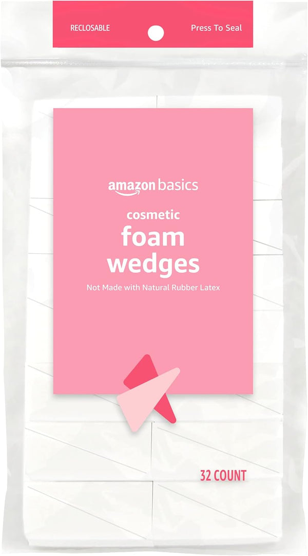 Amazon Basics Cosmetic Foam Wedges for Makeup, 32 Count