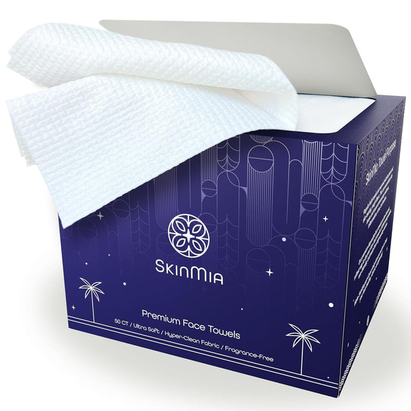 Disposable Face Towels XL – Ultra Soft, Odor-Free Dry Towelettes for Skincare & Makeup Removal, Plant-Based, Safe for Acne-Prone & Sensitive Skin, 50 Count