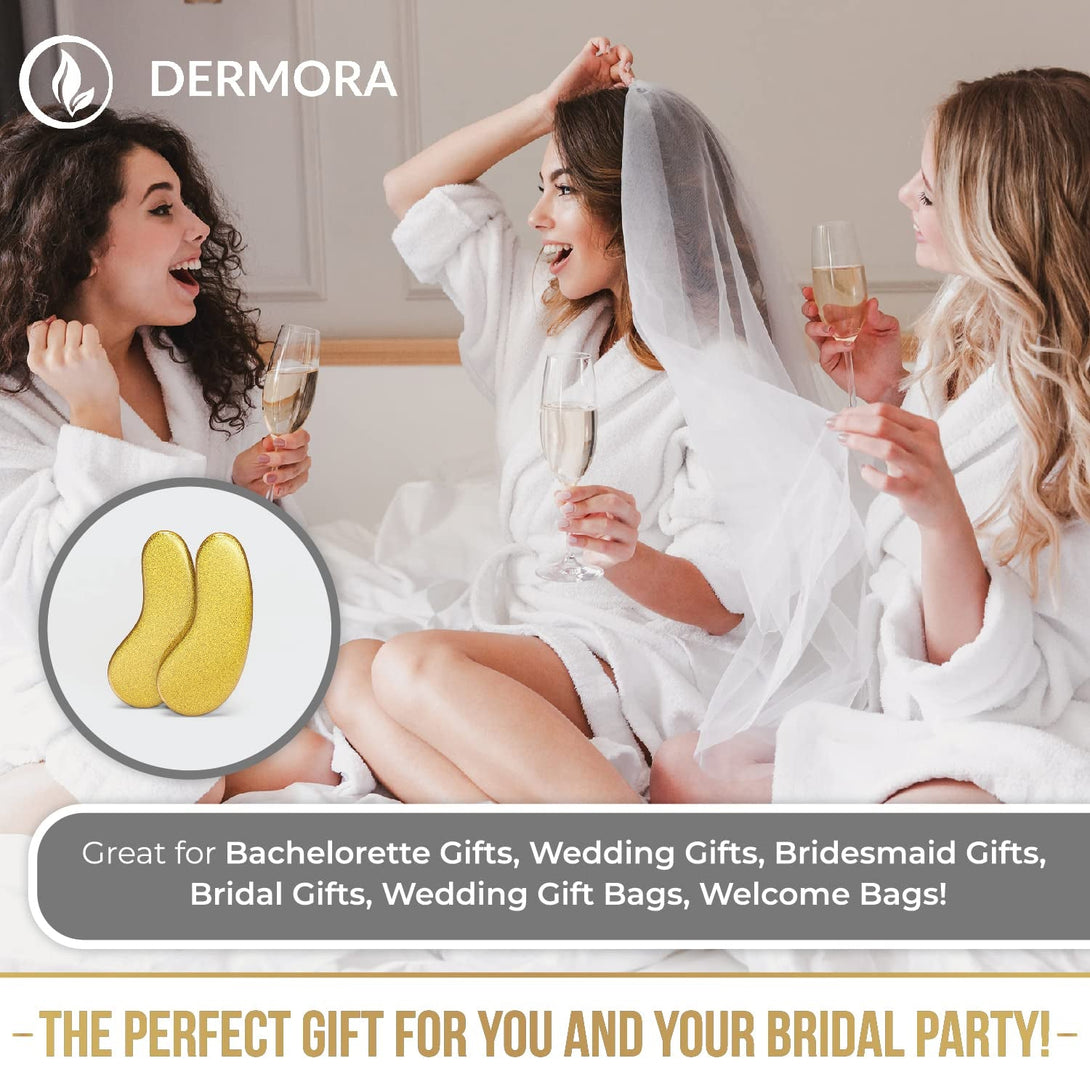 DERMORA Golden Glow under Eye Patches (15 Pairs Eye Gels) - Rejuvenating Treatment for Dark Circles, Puffy Eyes, Refreshing, Revitalizing, Travel, Wrinkles