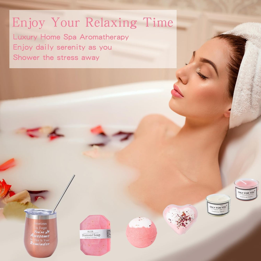Birthday Gifts for Women,Pink Gifts Box for Women Gifts Basket Care Package Get Well Soon Gifts Relaxing Set Self Care Gifts Unique Gifts Box Birthday Presents Female Friendship Gifts