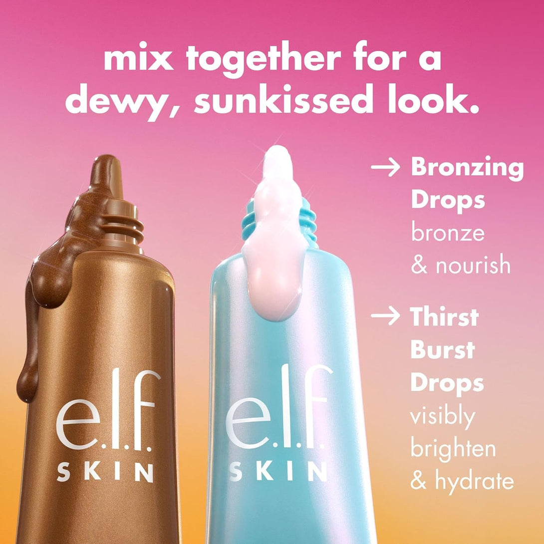 E.L.F. SKIN Hottest Duo: Holy Hydration Thirst Burst & Bronzing Drops Skincare Set, Vegan & Cruelty-Free