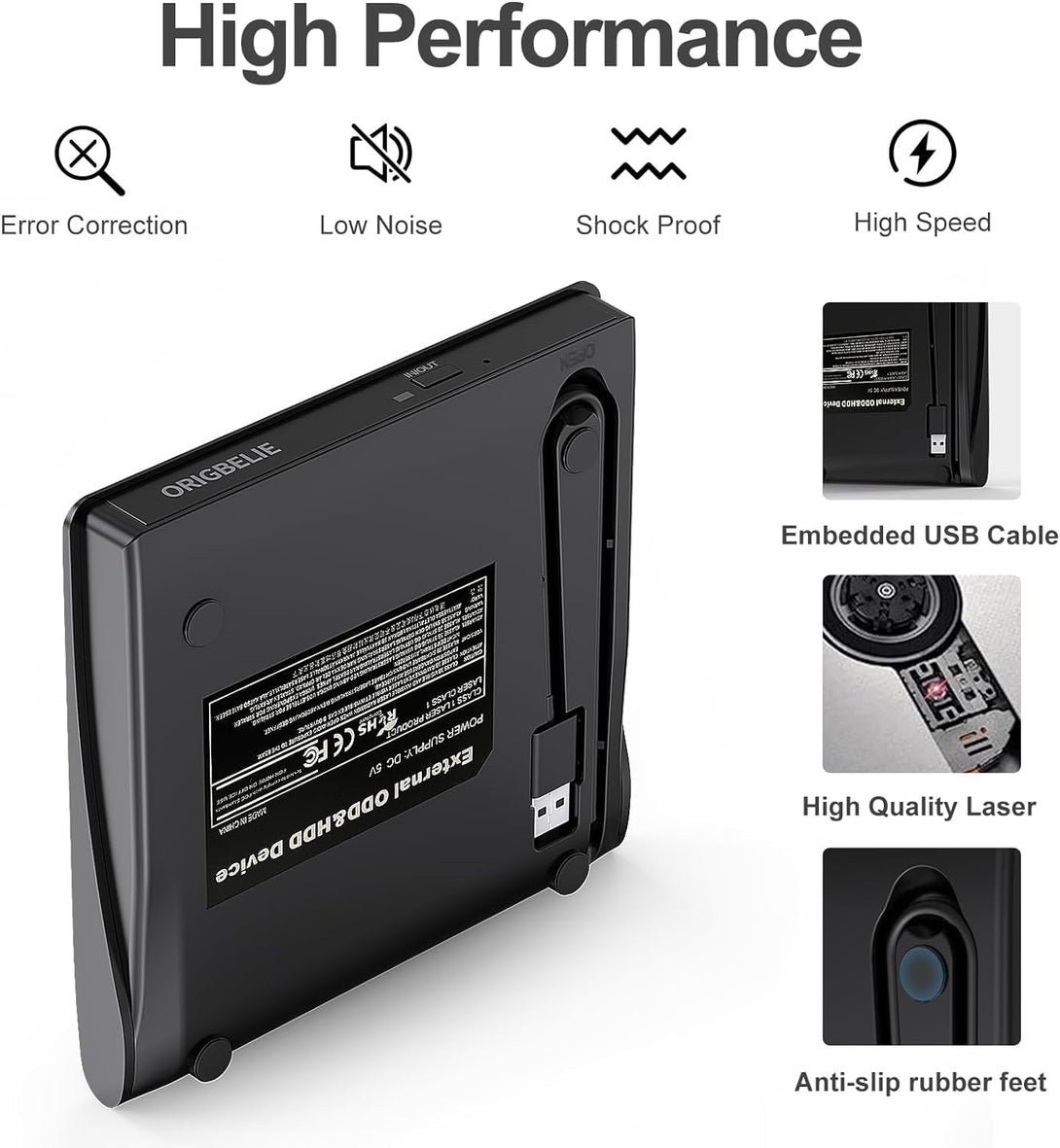 External CD/DVD Drive for Laptop, USB 3.0 CD Burner +/-RW CD ROM External DVD Drive Portable DVD Player for Laptop Desktop PC Apple Mac Windows 11/10/8/7/XP Linux OS