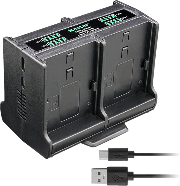 Kastar Quadruple Battery Charger Compatible with Minolta MND20 44 MP / 2.7K Ultra HD Digital Camera, Full HD 1080P Rechargeable Electronic Mini Camera for Students, Teens, Kids