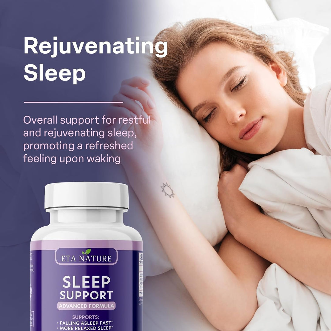 Sleeping Pills & Resveratrol Supplement for anti Aging - Sleep Supplement with Melatonin, Resveratrol, Zinc & Magnesium - Wake up Looking Younger with Non Habit Forming Sleep Meds - 60 Caps
