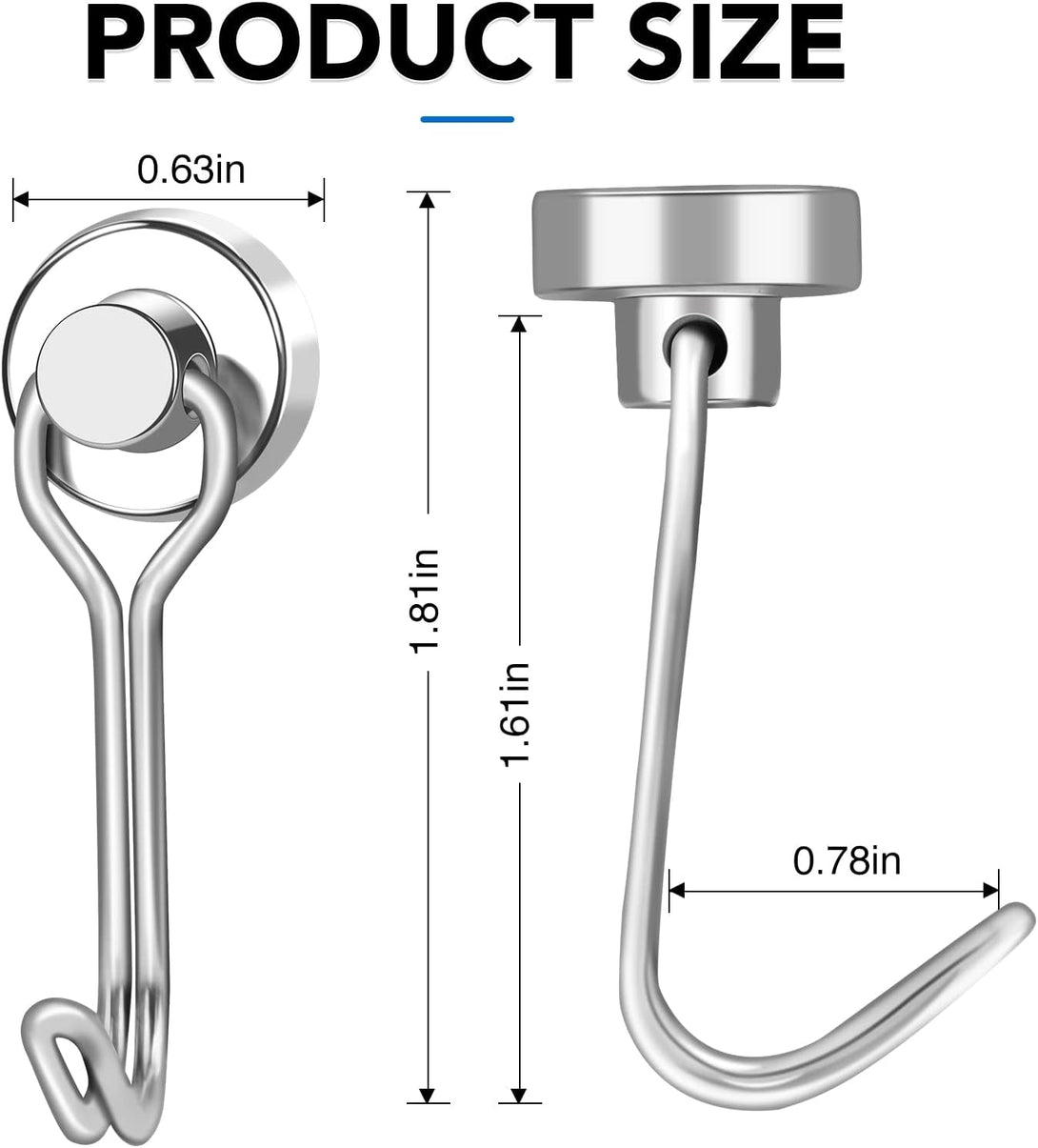 LOVIMAG Mug Hanger Hooks, 12 Pcs Magnetic Hooks 2025 Cruise Cabins Essentials Strong Heavy Duty Magnets Decorations Must Haves Travel Classroom Home Refrigerator Door Fridge Lanyards, Silver