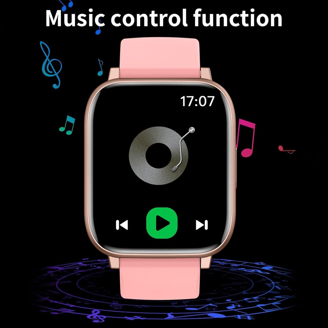 Smart Watch, 1.77"" Watches for Android Ios Men Women IP68 Waterproof Smartwatch, More Sport Modes Fitness Activity Detection, Sleep Monitor Steps Calories Counter, Pink