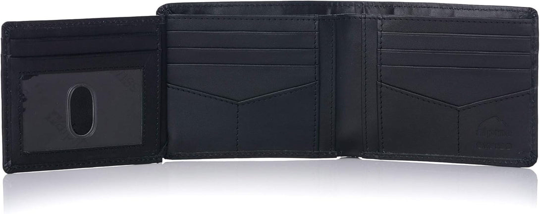 Alpine Swiss RFID Luka Men'S Flip ID Wallet Deluxe Capacity Bifold with Divided Bill Section Comes in a Gift Box