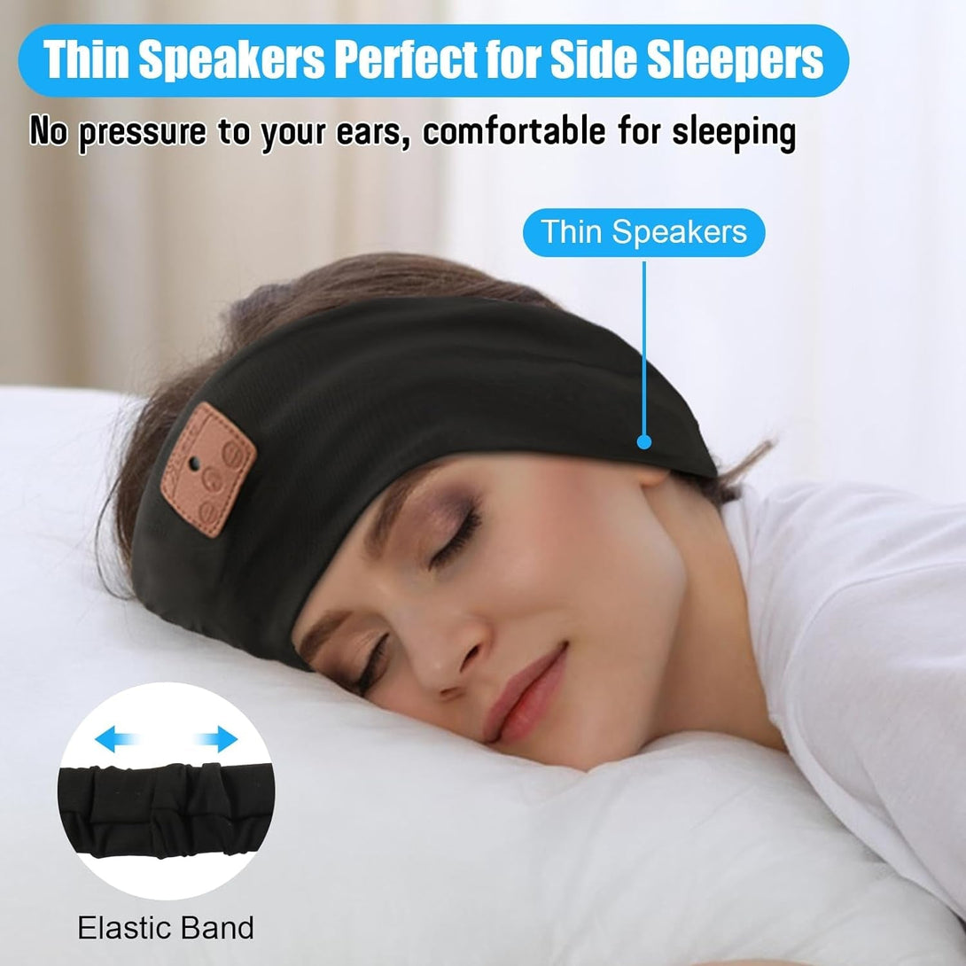 2-Pack Sleeping Headphones Bluetooth 5.4 Headband, Headband Headphones with Ultra-Thin Speakers, Headphones Headband for Side Sleepers, Running, Insomniac, Travel, Meditation（Black&Grey）