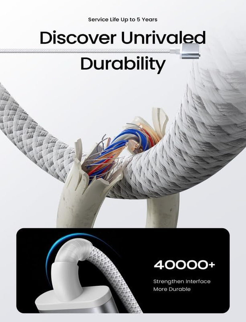 LISEN USB-C to Magnetic 3 Cable (6.6FT) for M4 Macbook Air Pro Charger, 140W Magnetic Safe 3 Cable for Macbook Air (15''/13'' M4 2025, M3 2024, M2 2023, M2 2022), Pro (16"/14" 2024/2023/2021)