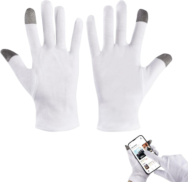 3 Pairs Touch Screen Moisturizing Gloves,Cotton Moisturizing Gloves Overnight,Cotton Gloves for Dry Hands Sleeping,Eczema Gloves for Women,Repair Rough Cracked Dry Chapped Hands Skin.…