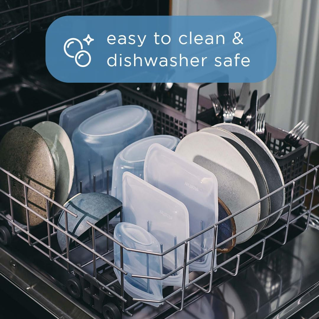 Stasher Premium Reusable Silicone Stretch Lids 3-Pack Box – Large | Clear, 9” Lids | Airtight Seal | Food Container Covers | BPA Free, Leak-Free, Dishwasher Safe, Microwave Safe, Eco-Friendly