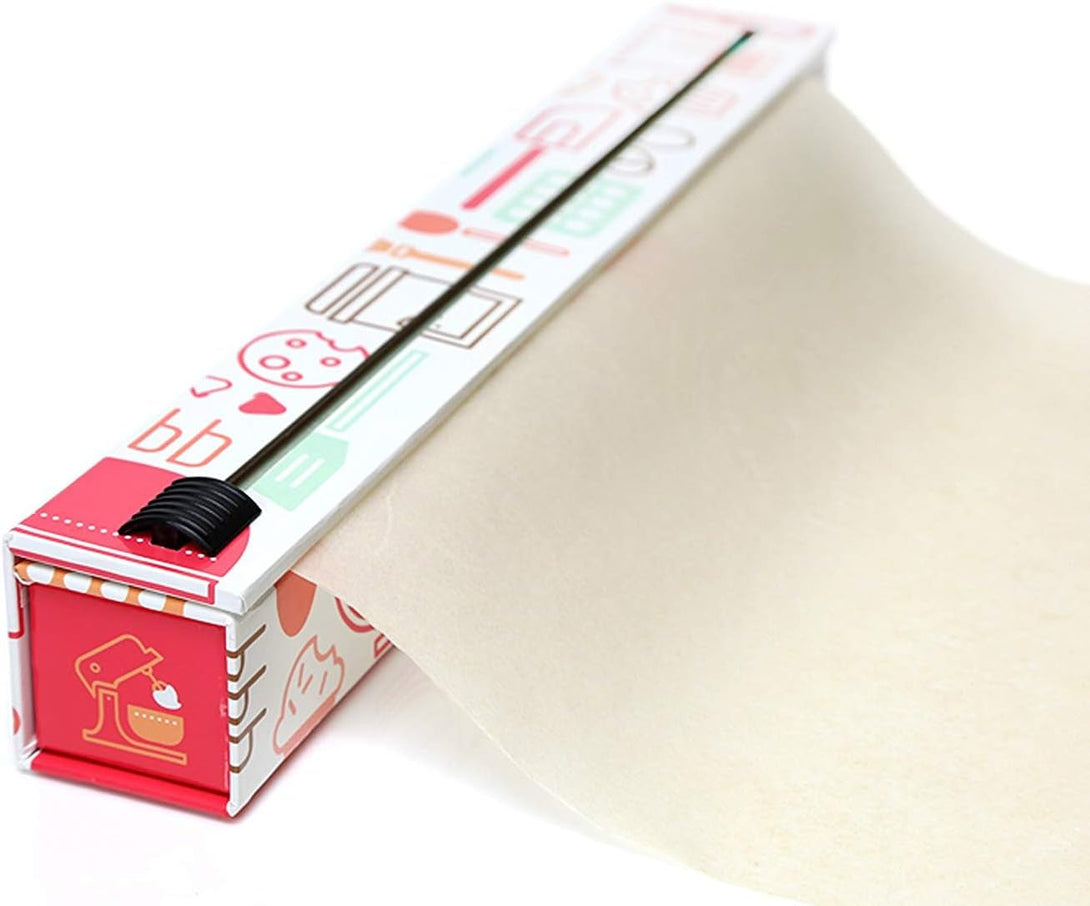 Chicwrap Baker'S Tools Parchment Paper Dispenser - Includes 15"X 33" (42 Sq.Ft) Roll Unbleached Baking, Cooking & Culinary Paper - Reusable Dispenser W/Slide Cutter - Ideal Dispenser & Saves Money