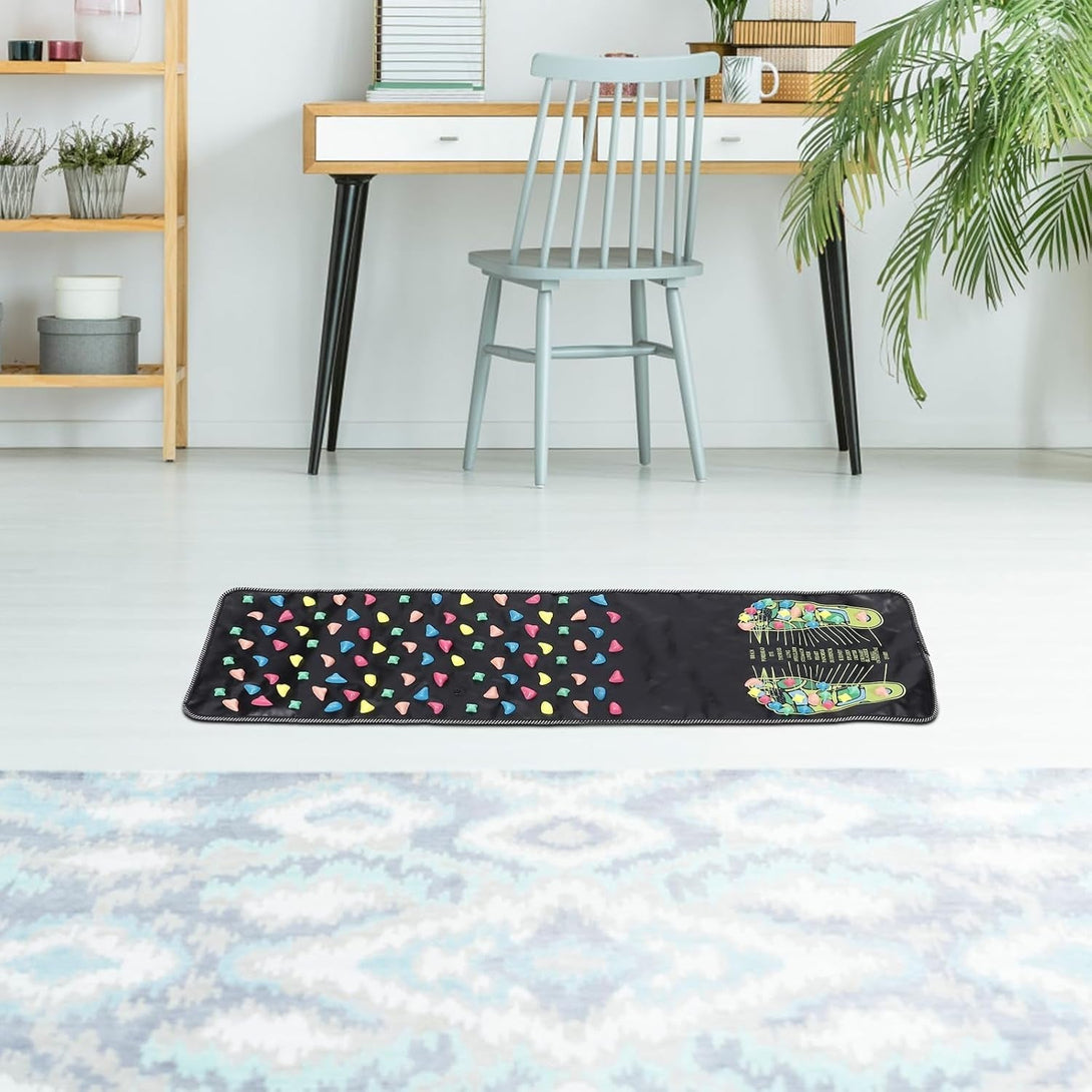 NOLITOY Foot Massage Mat, Pressure Point Massage Pad Reflexology Walk Stone Road anti Fatigue Standing Mat for Office Workers Students Elderly (45.59X13.36In)