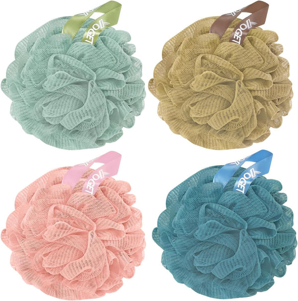Yoget 4 Pack Shower Loofah Sponge, 60G Bath Sponge,Exfoliate, Cleanse, Soothe Skin