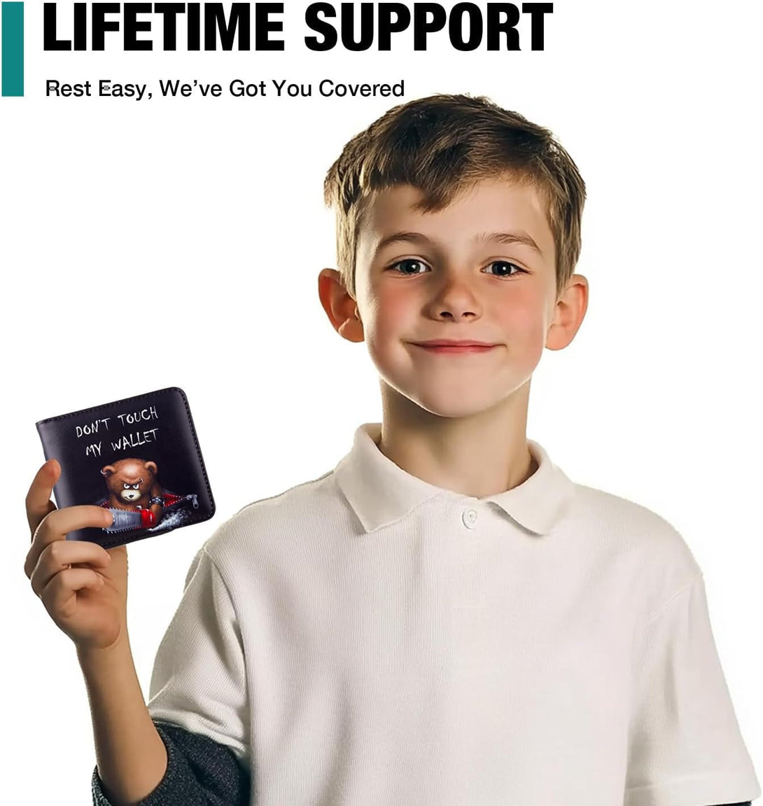 Kids Wallet for Boys, Cool Teen Boys Wallet for Kids Ages 4-5-6-7-8-9-10-11-12-13-14-15-16, Leather Wallet for Teen Boy, Bifold Bi Fold Teenage Teenager Youth Child Gift for Christmas Birthday