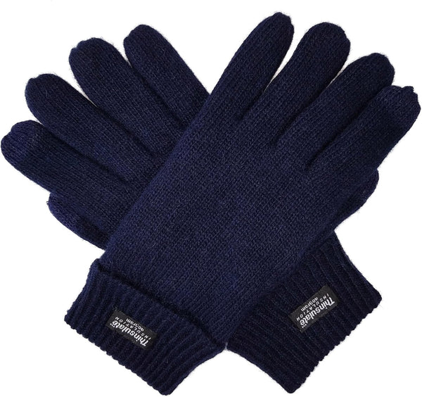 BRUCERIVER Men'S Pure Wool Knitted Gloves with Thinsulate Lining