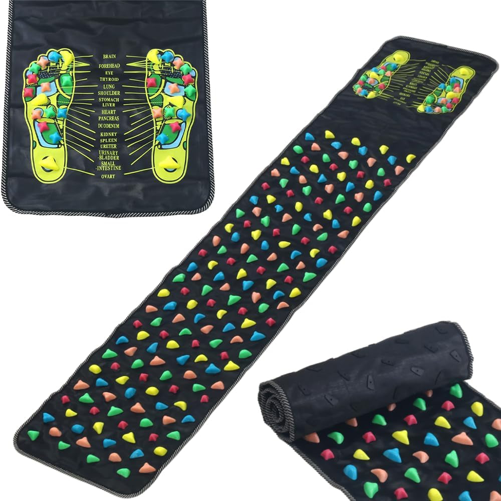 Long Foot Massage Mat 5.74Ft (68.9 X 13.78 Inches), Walk Stone Acupressure Pad for Feet, Acupoint Massager for Blood Circulation, Pain Relief, Health Care at Home