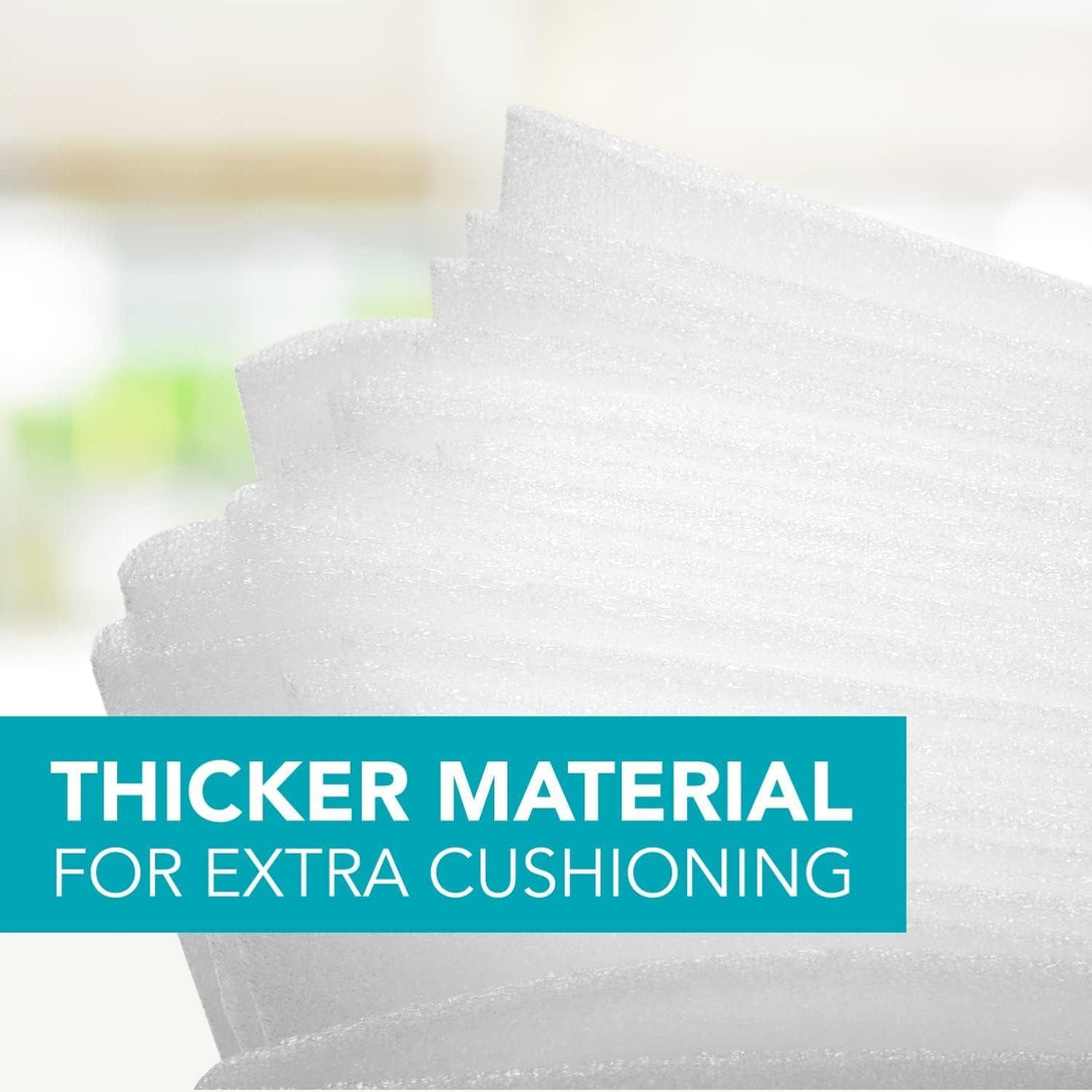 100 Pack Foam Wrap Sheets for Packing Storage Shipping Moving Supplies, Cushion Foam Wrap Packing Foam for Dishes, China, Glass and Furniture (12”X12”)
