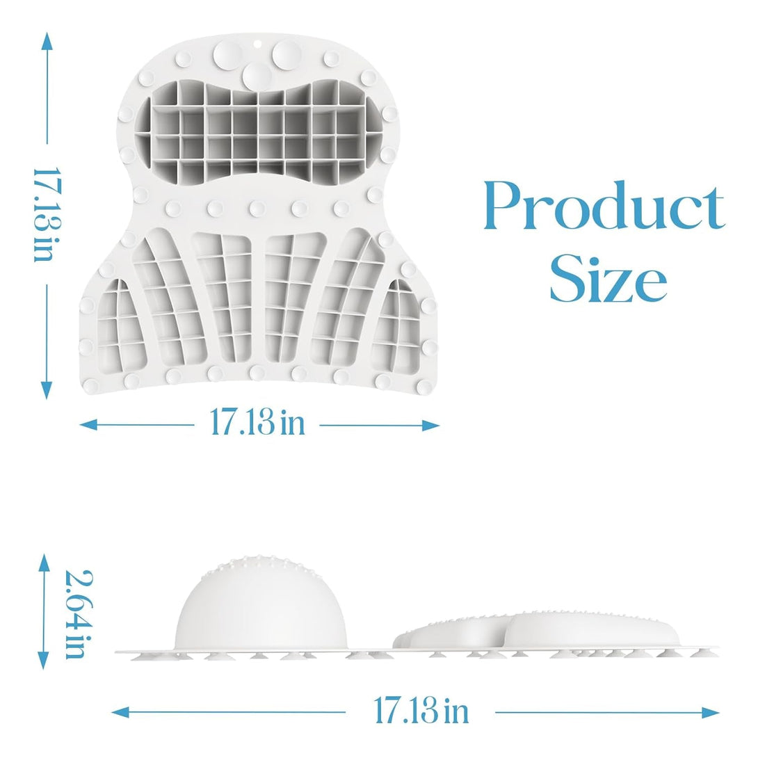 Bath Pillow Luxury Bathtub Pillow, Bath Pillows for Tub Head Neck and Back Support, Non-Slip Soft Silicon Bath Tub Pillow with Strong Suction Cup, Bath Accessories Spa Gifts, White