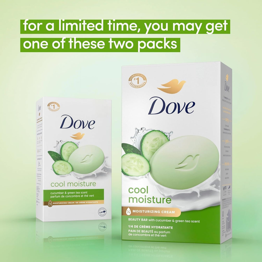 Dove Skin Care Beauty Bar for Softer Skin Cucumber and Green Tea More Moisturizing than Bar Soap 3.75 Oz 6 Bars