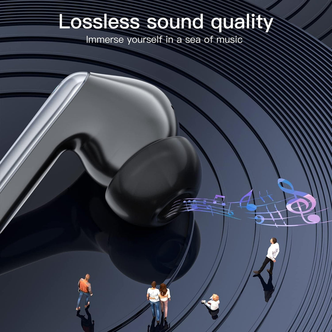 Bluetooth Headphones,Wireless Earbuds 50H Playback Ear Buds with Charging Case Stereo Sound In-Ear Airbuds Waterproof Earphone with Mic Compatible with Iphone/Android Pods Laptop Sports Workout