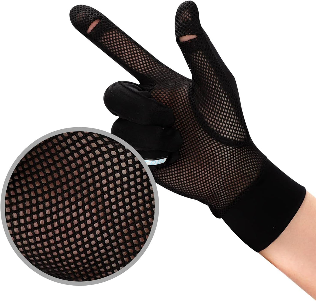 IPENNY Women Summer UPF 50+ UV Sun Protection Gloves 2 Fingers Flip Mesh Cooling Breathable Touchscreen anti Slip Mittens
